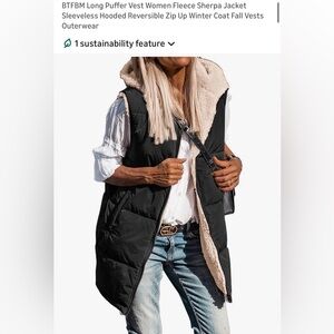 Long Women’s Sherpa Lined Puffer Jacket